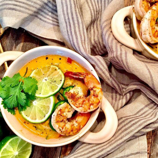 Thai Shrimp Red Curry Bowls