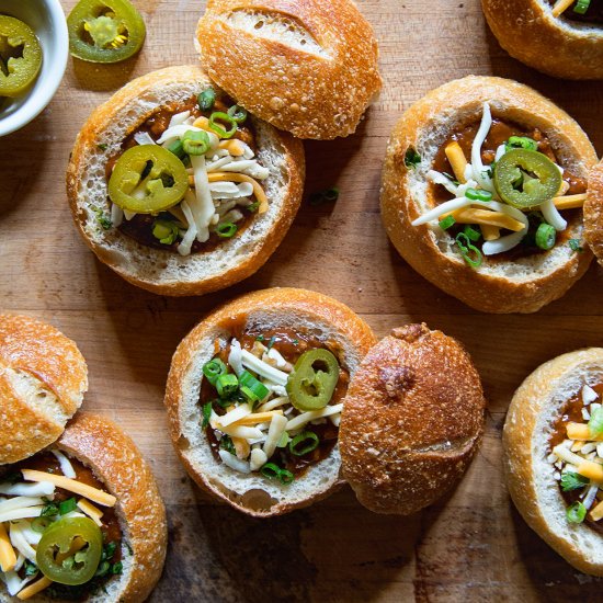 Mini Chili Bread Bowls