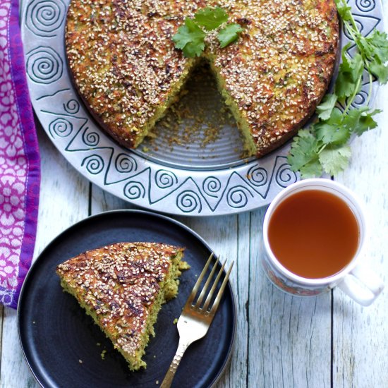 Handvo {Spicy Rice and lentils cake