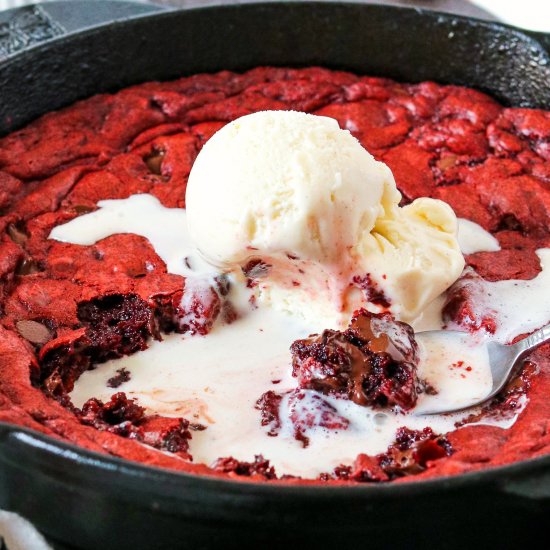 Red Velvet Skillet Cookie