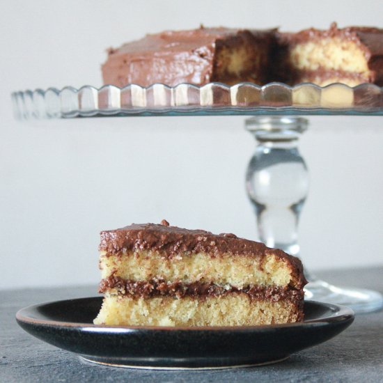 Yellow Cake with Fudge Frosting