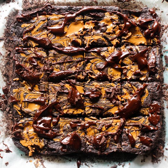 Dark Chocolate Peanut Butter Brownies