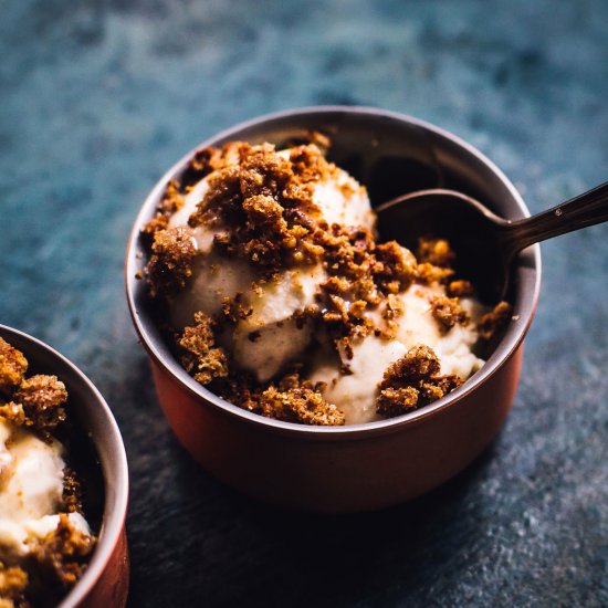 Churro Breadcrumb Ice Cream Sundaes