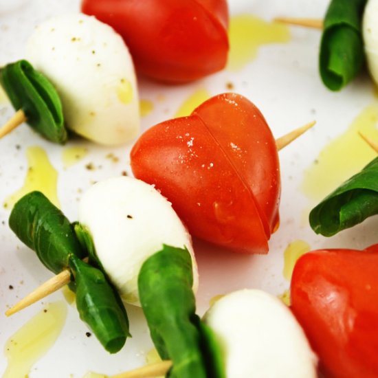 Valentine’s Caprese Skewers