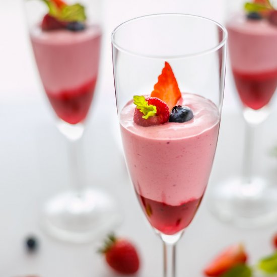 Pink Raspberry Fool No Bake Dessert