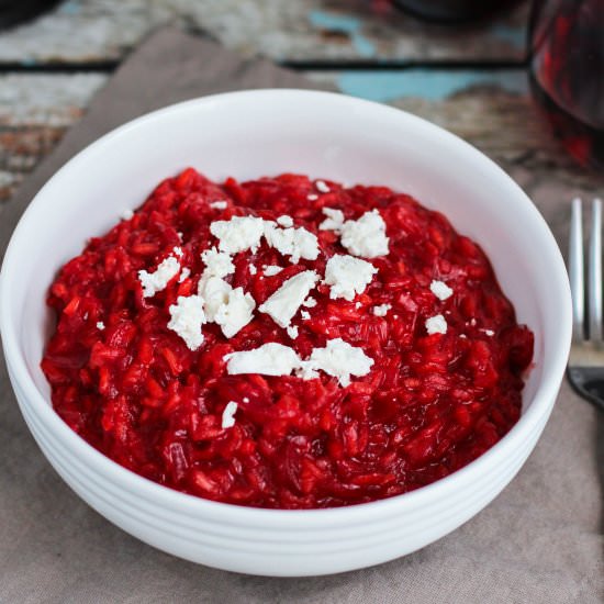 Beet Risotto with Goat Cheese