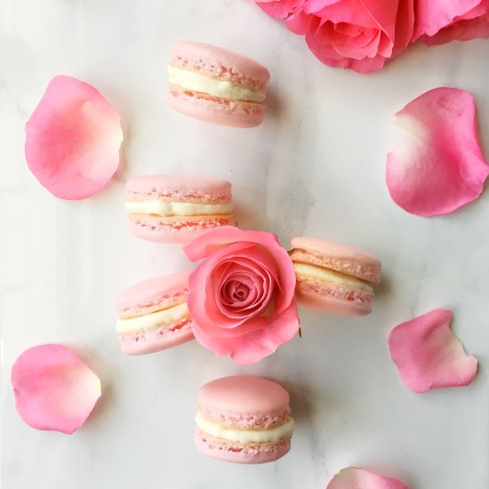 Almond Cherry French Macarons