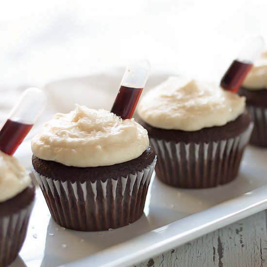 Boozy Dark Chocolate Cupcakes