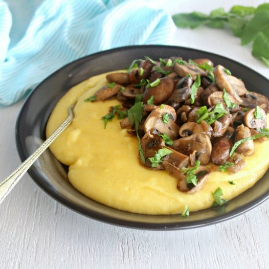 Polenta & Garlic Sautéed Mushrooms