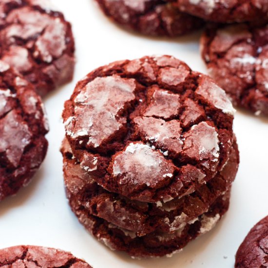 GFree Red Velvet Crinkle Cookies