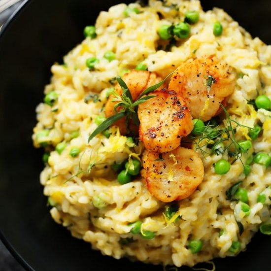 Seared Scallops with Lemon Risotto