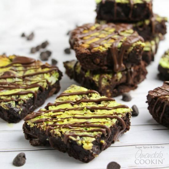 Marbled Mint Cheesecake Brownies