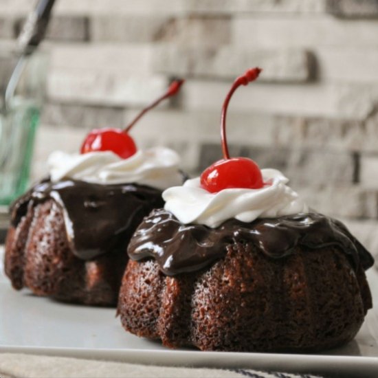 Eggless Chocolate Mini Bundt Cakes