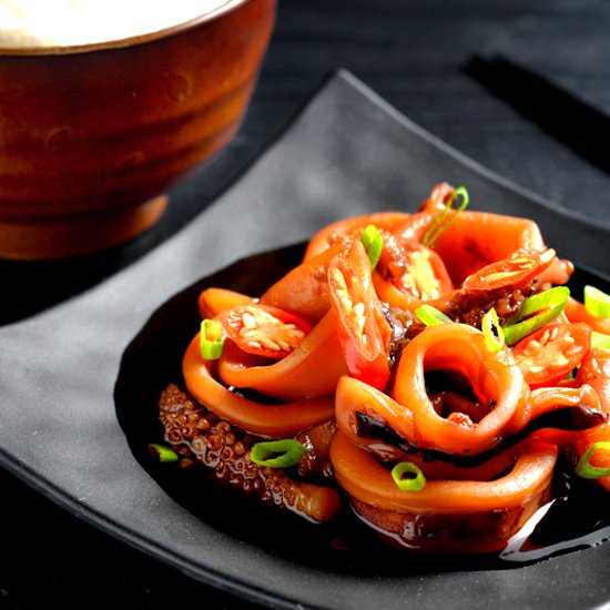 Soy-Ginger Braised Squid