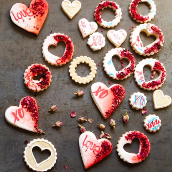 Valentine Signature Heart Cookies