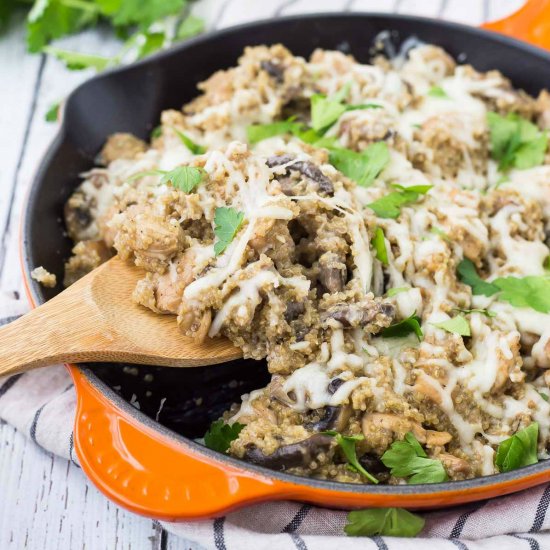 One Pan Chicken Quinoa Marsala