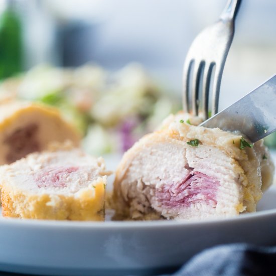 Healthy Baked Chicken Cordon Bleu