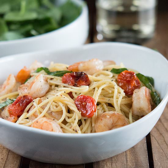 Shrimp and Roasted Tomato Pasta