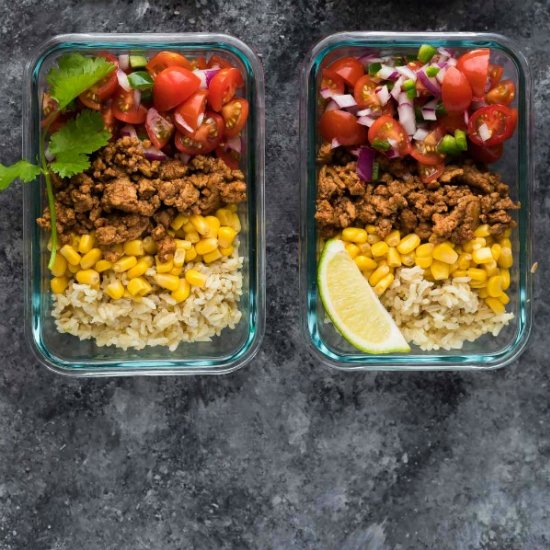 Turkey Taco Lunch Bowls (Meal Prep)