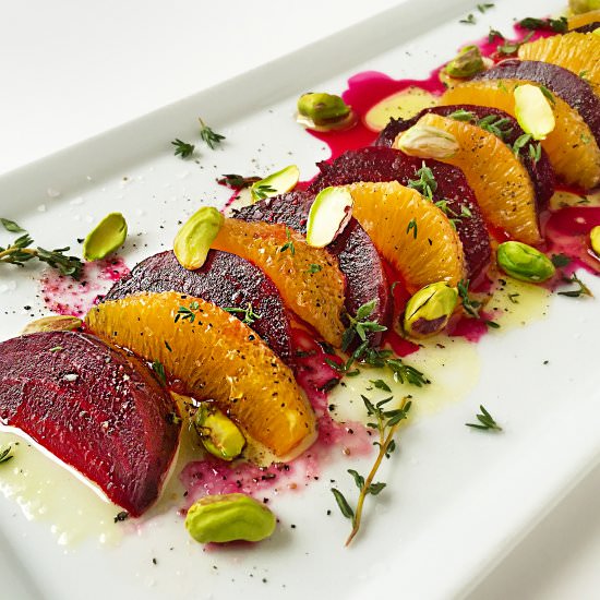 Beets with Orange and Pistachios