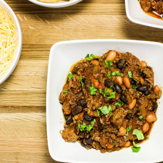 Slow Cooker Beef & Bean Texas Chili