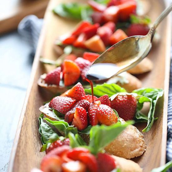 Strawberry Chambord Whipped Cheese Toasts