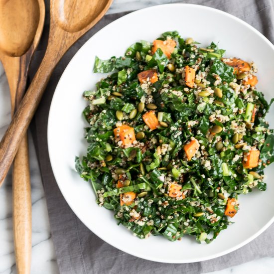 Kale Salad w Quinoa & Sweet Potato