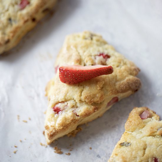 Coconut, Strawberry, and Choc. Scones