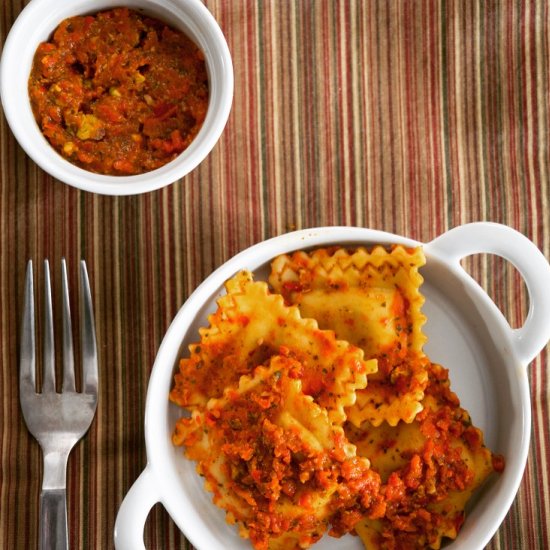 Roasted Red Pepper Ravioli