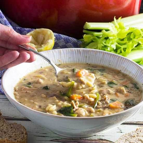 Creamy Lemon Chicken Orzo Soup