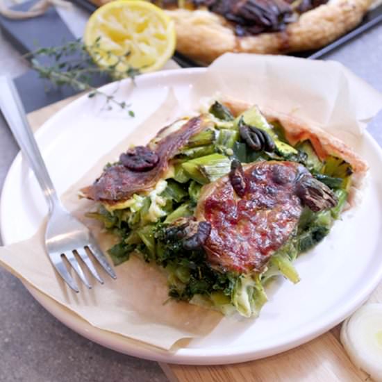 Leek, Kale, & Scamorza Tart