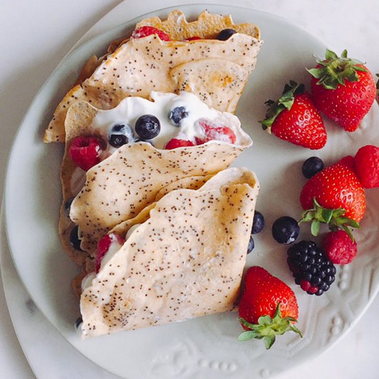 Healthy Poppyseed Crepes