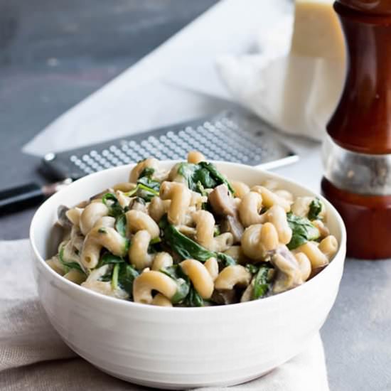 One Pot Mushroom and Spinach Pasta