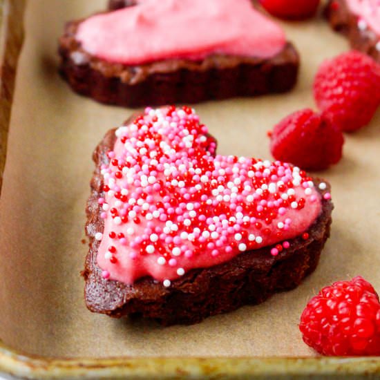 Chocolate Raspberry Brownie Hearts