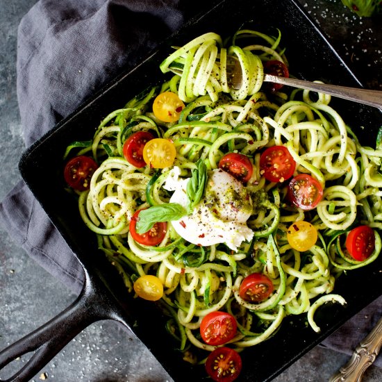 Zucchini Noodles with Basil Pesto