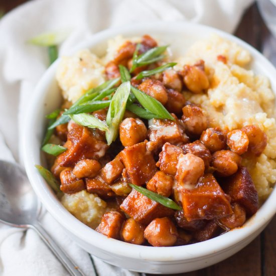 BBQ Chickpea Polenta Bowls