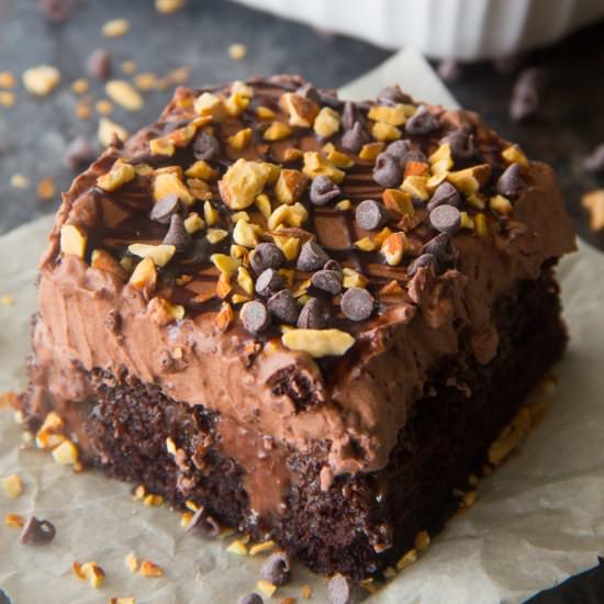 Triple Chocolate Poke Cake