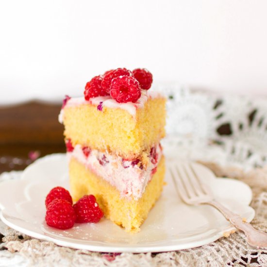 Raspberry & Rose Sponge Cake