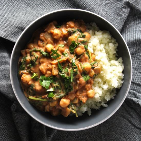 Chickpea Curry and Cauliflower Rice