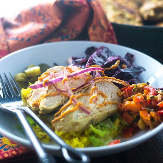 Healthy Middle Eastern Chicken Bow