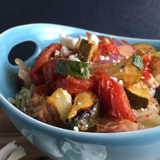 Greek Roasted Veggies with Orzo