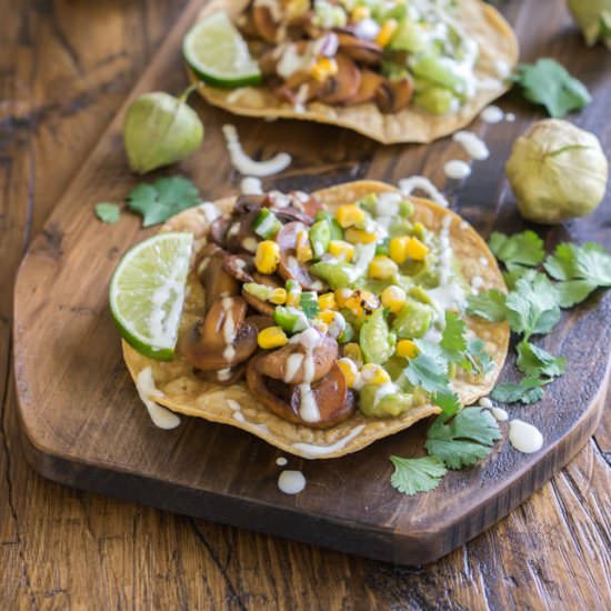 Caramelized Mushroom Tostadas