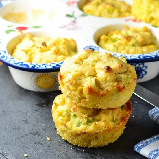 Leek and Cornmeal Muffins