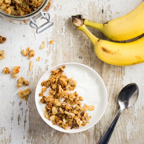 Crunchy Banana Bread Granola