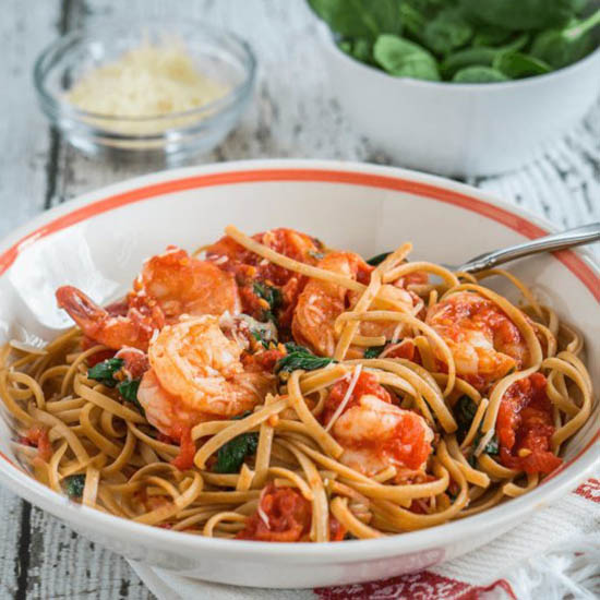 Healthy Shrimp Fettuccine