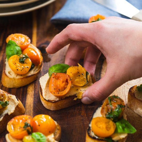 Hummus and Tomato Bruschetta