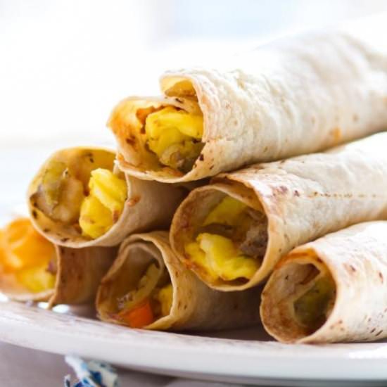 Baked Breakfast Taquitos