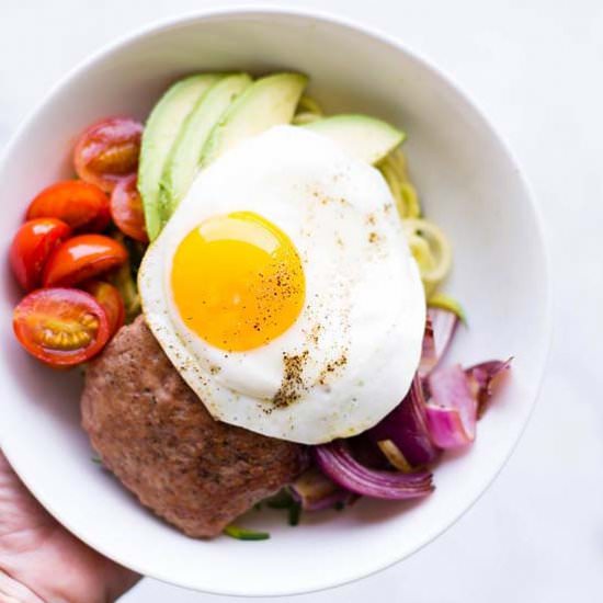 Low Carb Turkey Burger Bowl