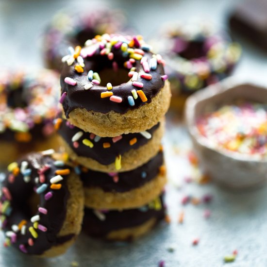 Flourless Chocolate & Vanilla Donuts