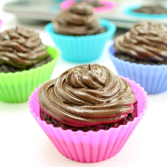 Healthy Chocolate Frosted Cupcakes